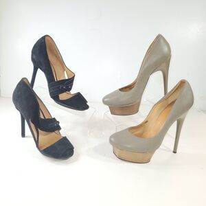 L.A.M.B. Black and Tan Heels